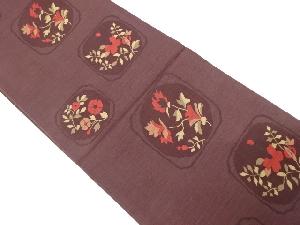 アンティーク　枡に花模様織り出し袋帯（材料）